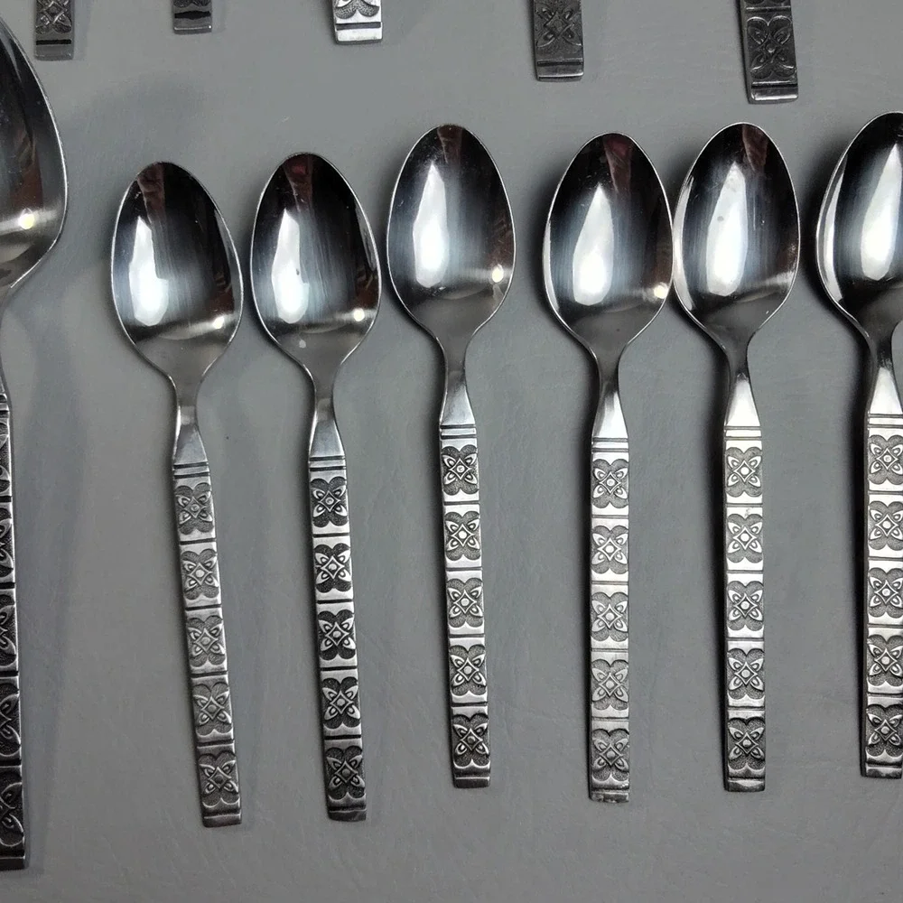 Vintage EKCO Eterna MONTALO Stainless Steel Flatware 29 + 6 Serving Pieces Korea